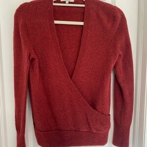 Madewell Deep Red V-Neck Sweater